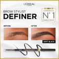 thumbnail image 4 of L’Oréal Paris Cosmetics Brow Stylist Definer, Ultra-Fine Tip Eyebrow Pencil, 0.5mm Tip for Well-Defined Brows and Easy Blend With No Gaps, Soft black ,90 mg, 4 of 8