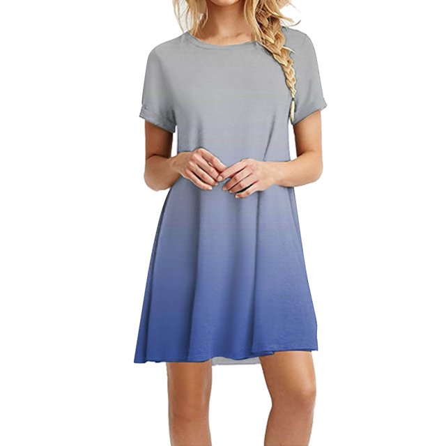 TJAZFJPA Robes d'Été pour Femmes Mexique Robes d'Été Décontractées Manches Courtes Robes d'Été Décontractées Robes T-Shirt Jupes de Plage Robes Mini Robes Beiges pour Femmes Robe du Réveillon du Nouvel An pour Femmes