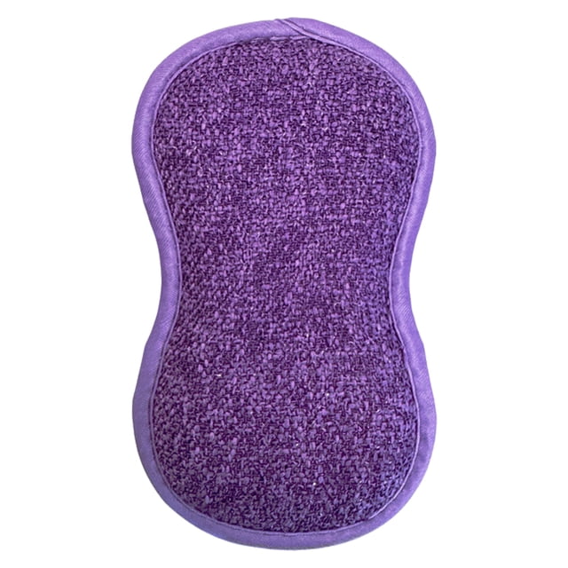 1 Pcs Multi-Purpose Scrub Sponges For Kitchen,Non-Scratch Microfiber Sponge,Heavy-Duty Washable Scouring Pad,Reusable Microfiber Sponge,Effortless Cleaning Of Dishes,Pots And Pans All,Purple