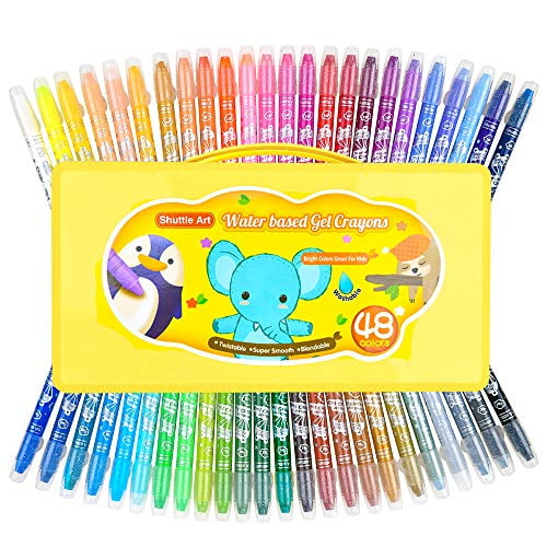 48 Colors Gel Crayons for Toddlers, Shuttle Art Non-Toxic