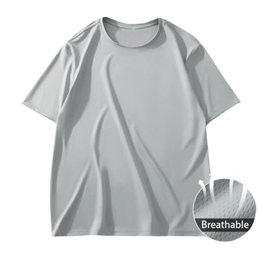 asjyhkr T-Shirts pour Hommes Grande Taille Col Rond T-Shirts Amples Manches Courtes T-Shirts Couleur Unie Tees M-5TG