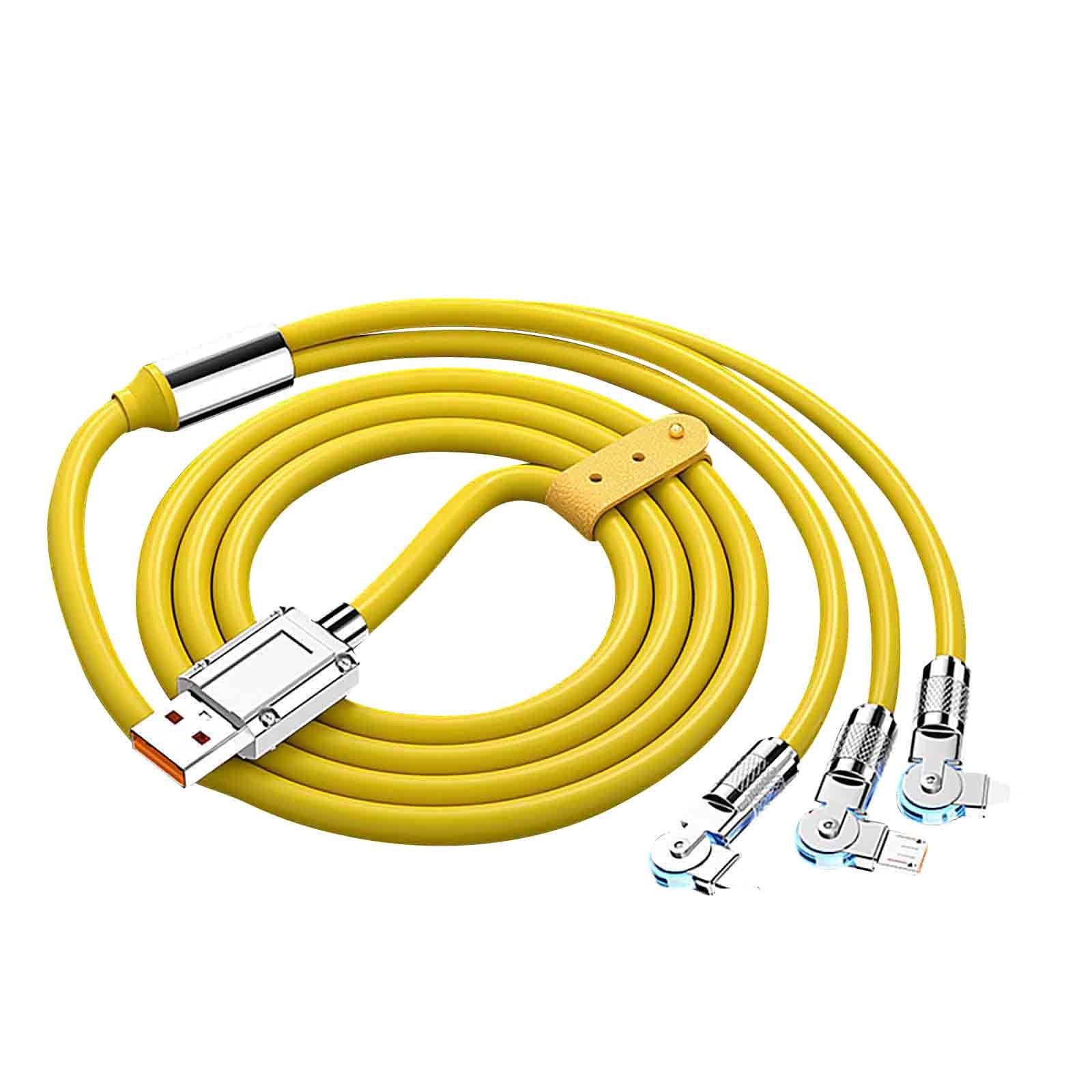 EGNMCR 100W Soft Rubber Machine Customer Rotation One To Three Data Cable Suitable For 6A Fast Charging Three In One Data cable
