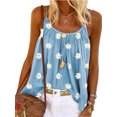 thumbnail image 1 of HIMONE Daisy Print Spaghetti Strap Blouse Funny Cute Vocation Cami Vest Summer Tank, 1 of 2