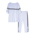 thumbnail image 2 of jinwen Ensemble 2 Pcs pour Femmes Vêtements Chandail à Col Rond avec Pantalon de Survêtement Manches Courtes G, 2 of 8