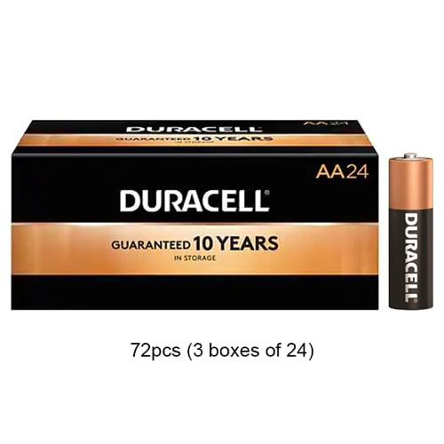 Lot de 72 Piles Alcalines AA Duracell Coppertop MN1500