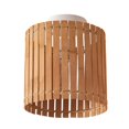 thumbnail image 1 of Bali 1-Light Flush Mount Ceiling Light, Matte White, Natural Bamboo Shade, 1 of 9