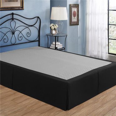 Bed Skirt FRE24514BLAC04 14 in. Tailored Microfiber Bed Skirt Black - King