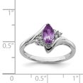 thumbnail image 2 of 925 Sterling Silver Rhodium-plated Diamond and Amethyst Ring, 2 of 2