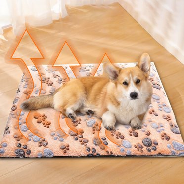 Self Warming Bed For Cats - Reversible Thermal Heated Pad for Indoor Outdoor Use Energy Efficient Cushion Removable Washable Print Pattern