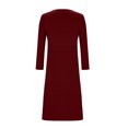 thumbnail image 4 of Ovzne Robes pour Femmes Robe Mode Femme Décontractée Couleur Unie Manches Longues Robe Ronde Robe de Vacances Manches Longues Liquidation, 4 of 5
