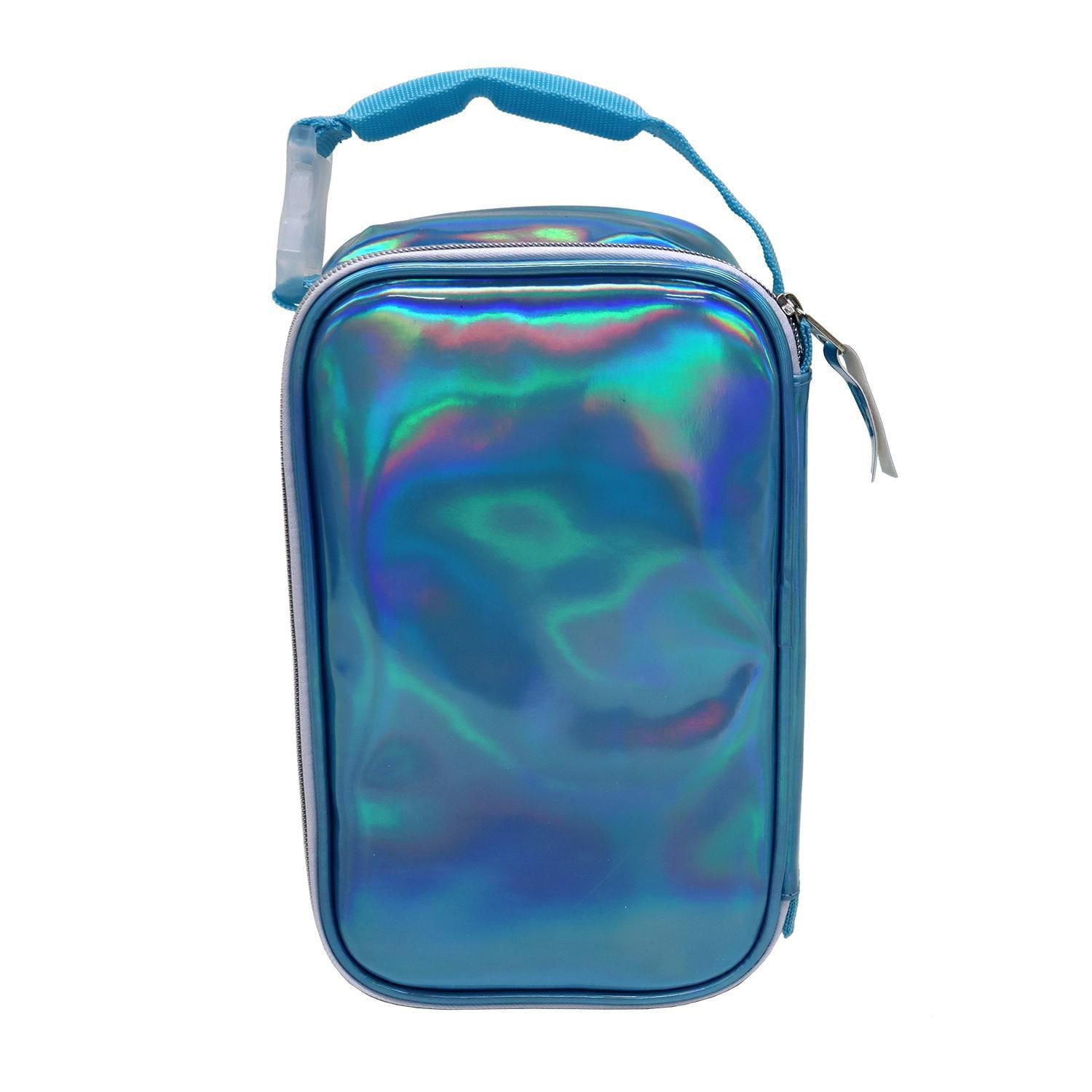 Sac à lunch isotherme vertical, bleu iridescent
