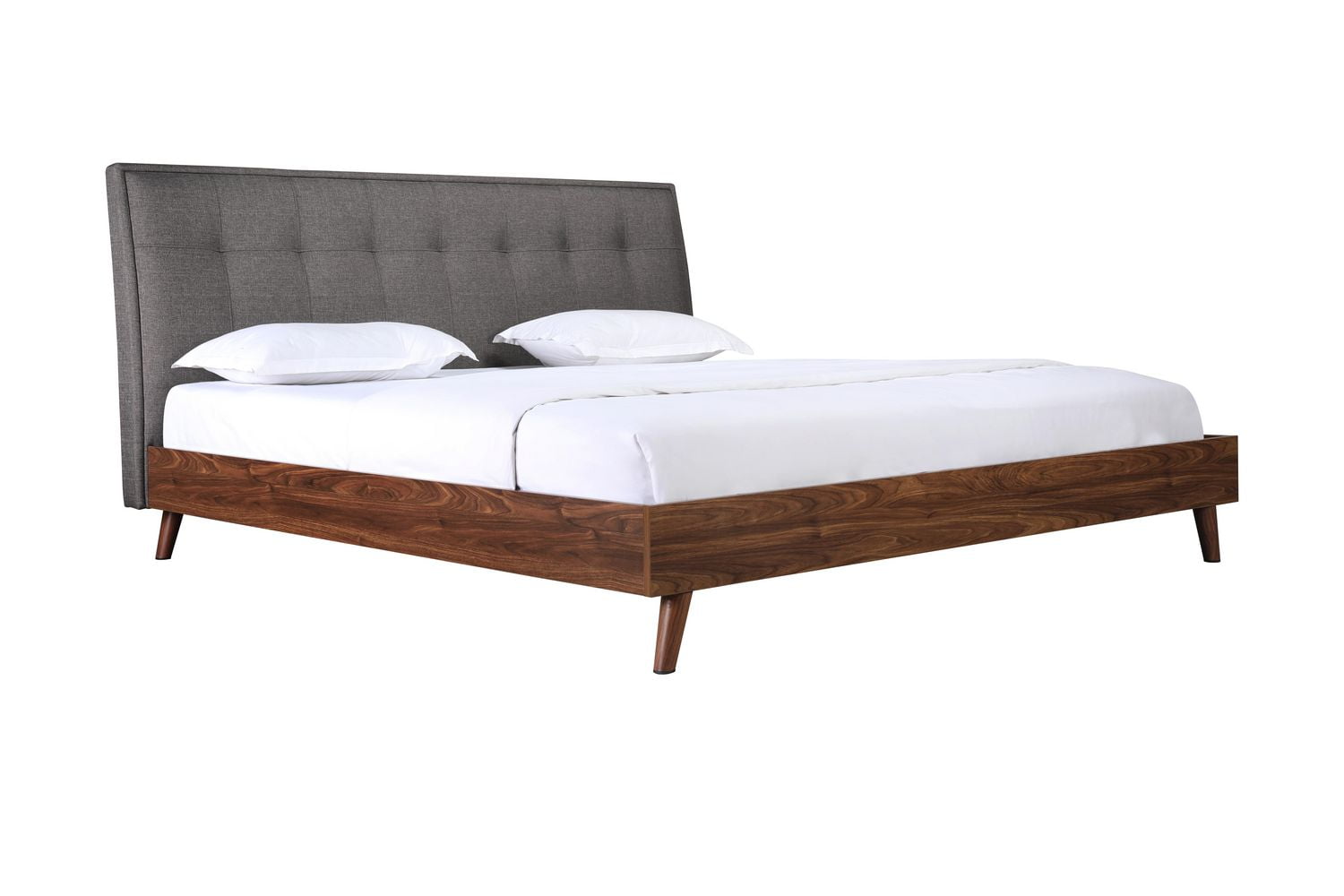 Topline Home Furnishings King Platform Bed with Upholstered Headboard
