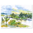 thumbnail image 2 of Autumn Forest and Lake Watercolor - Landscape Canvas Art Print, 2 of 3