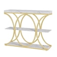 thumbnail image 1 of BeesClover 3-Tier Narrow Console Table, Modern Sofa & Entryway Table with Open Shelves & Geometric Metal Legs, for Living Room, Hallway, Foyer, 1 of 4