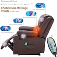 thumbnail image 3 of YODOLLA 2 Seat Leather Recliner Sofa with Massage Heated Function, Home Theatre Seating Massage Reclining Loveseat Chair in Brown, 3 of 8