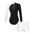 thumbnail image 2 of TiaoBug Ensemble de Survêtement 2 Pcs pour Filles, Manches Longues, Tenue de Danse avec Short Unitard A05 12, 2 of 5