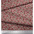 thumbnail image 1 of Soimoi Tissu Popeline de Coton Imprimé Feuilles & Roses Tissu de Couture Yard 56 Pouces de Large, 1 of 3