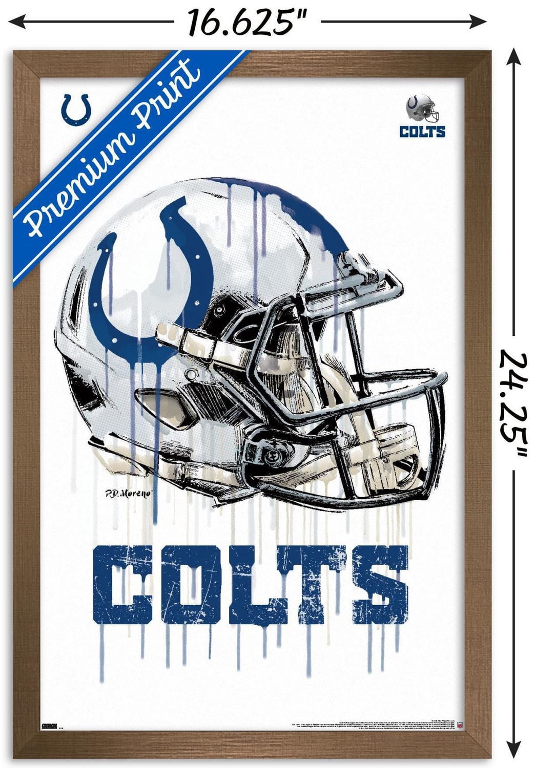 NFL Indianapolis Colts - Drip Helmet 20 Wall Poster, 22.375" x 34"
