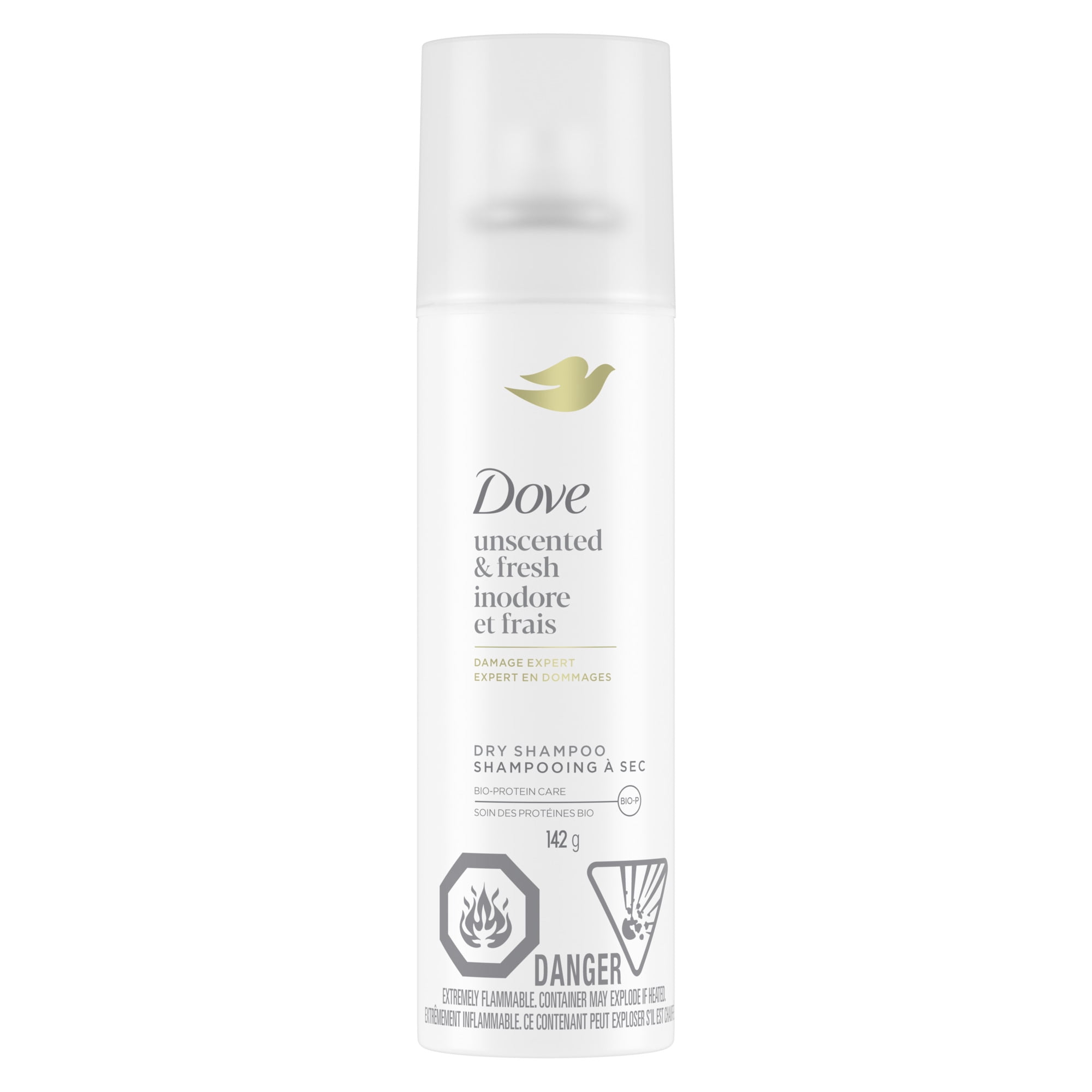Dove Shampooing à Sec Inodore et Frais Amidon de Manioc 100 % Naturel, 142 g