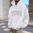 thumbnail image 2 of MIASHUI Men's Basic Pullover Hoodie with Front Pocket and Adjustable Drawstring, Comfortable Casual Wear for Everyday Use White,L, 2 of 4