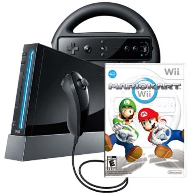 Console Wii avec Mario Kart Wii Bundle-Noir - Édition Bundle