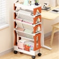 thumbnail image 2 of Qocolhg Small Furniture for Bedroom Living Room Farmhouse Patio Outdoor, Movable Classroom Desk Book Storage Rack Trolley Multi-layer Stationery Storage Rack Books, Christmas Clearance, 2 of 6
