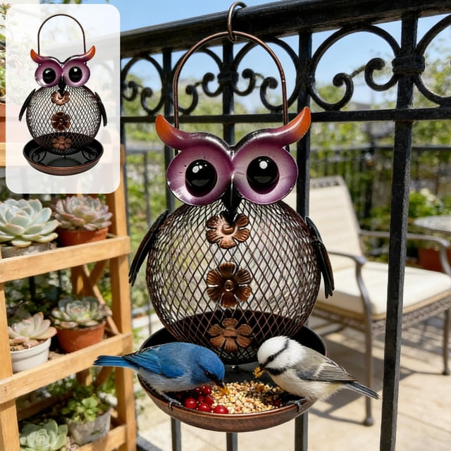Mangeoire pour Oiseaux à l'Épreuve des Écureuils Suspendue Mangeoire pour Oiseaux d'Extérieur Résistante aux Intempéries Station Décorative d'Alimentation pour Oiseaux Sauvages Conception Anti-Écureuil pour Jardin Cour Patio Observation des Oiseaux d'Extérieur Amateurs de Nature