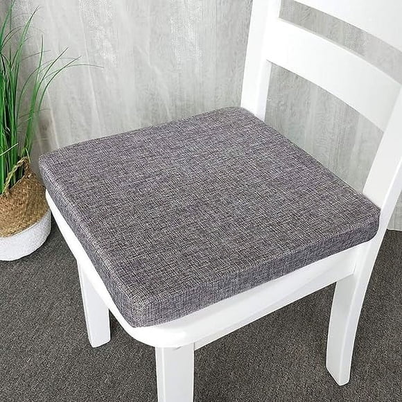 Nvzi Coussin de Siège en Mousse Souple, Coussin de Chaise Épaissi, Coussin de Chaise 20X20X2 Pouces avec Housse Amovible, pour Soulagement et Confort Gris