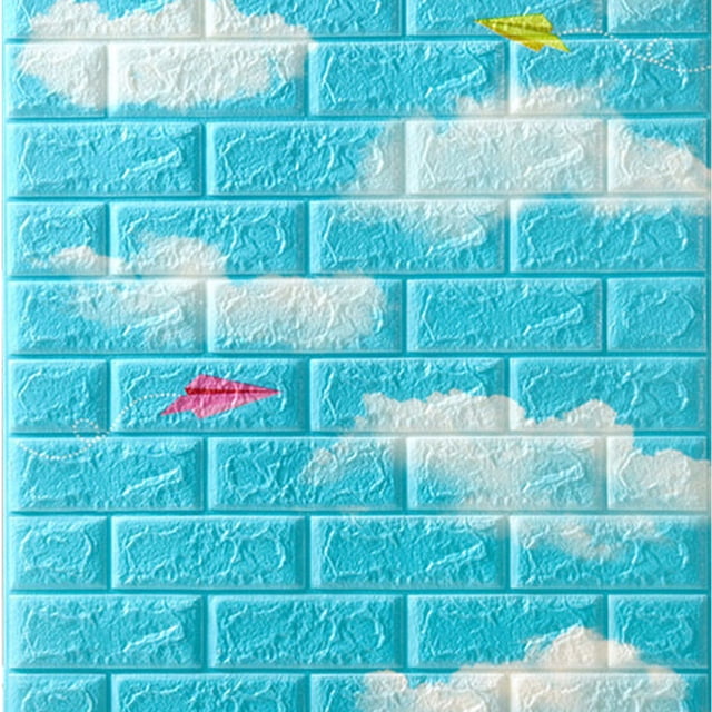 Gray 70x77cm PE Foam Self Adhesive 3D Wall Stickers Wallpaper