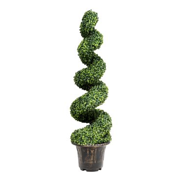 Patiojoy Arbre en Spirale Artificiel Feuilles Vertes Buis 4 Pi Décoration pour la Maison