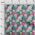thumbnail image 2 of oneOone Tissu Viscose Georgette Turquoise Vert Floraux Matériel de Robe Tissu Imprimé Tissu au Mètre 42 Pouces de Large, 2 of 4