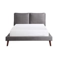 thumbnail image 1 of Topline Home Furnishings Upholstered Platform Bed with USB Ports, Grey, 1 of 4