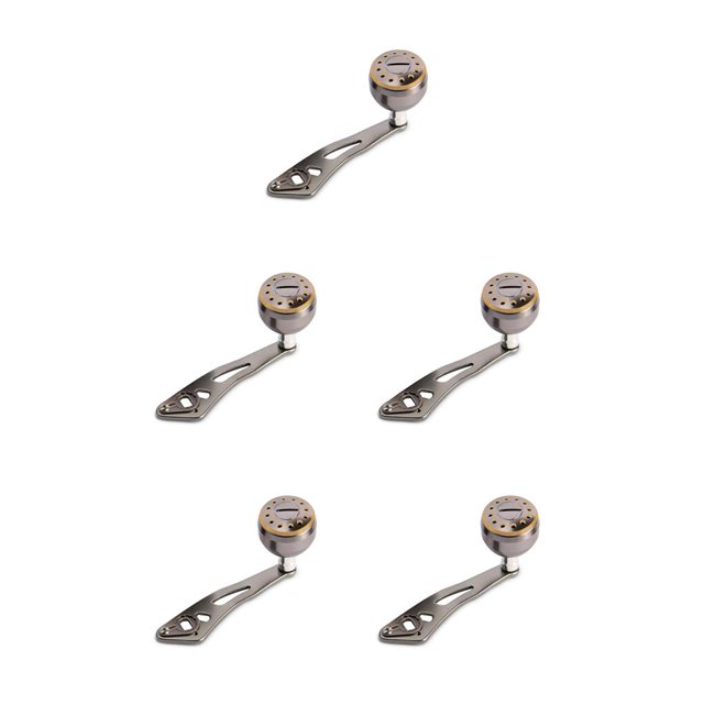 Langgg Poignée de Pêche en Métal pour Moulinet Spinning Portable Détachable 32mm Réutilisable Remplacement Poignée Modifiée Bouton de Lancer d'Appâts Fournitures Gris Argenté 5Ensemble
