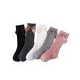 thumbnail image 2 of Faithtur Newborn's Solid Color Knitted Socks Non Slip Floor Socks with Bow Decorations, 2 of 5