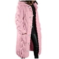 thumbnail image 2 of XZNGL Womens Long Sleeve Tops Womens Long Sleeve Cable Knit Long Cardigan Open Front Button Sweater Outerwear Open Front Cardigan for Women Womens Tops Long Sleeve Long Sleeve Womens Tops, 2 of 6