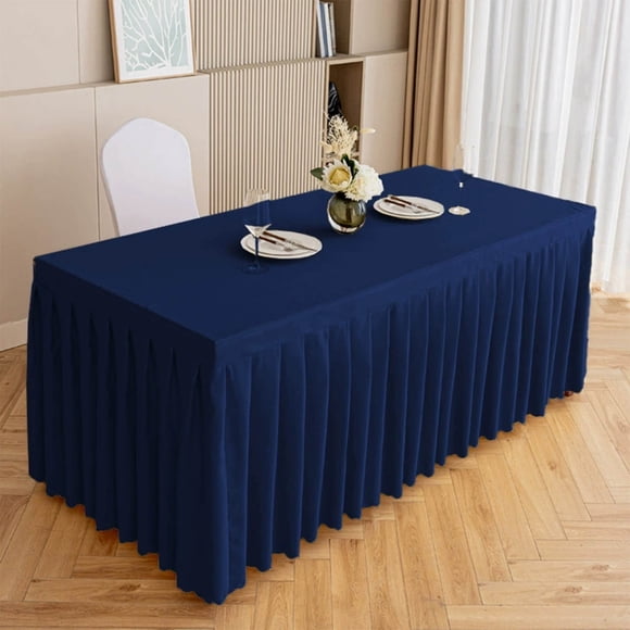 Tranfacy Décoration Maison, Housse de Table, Jupe de Table Couleur Unie, Nappe Décorative en Polyester Anti-Rides, Volantée, Banquet, Mariage