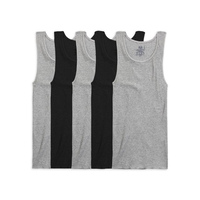 Lot de 5 Débardeurs pour Hommes - Noir et Gris, Très Grand, Assortis