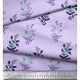 thumbnail image 3 of Soimoi Moss Georgette Fabric Leaves & Floral Block Fabric Prints by Yard 42 Inch Wide, 3 of 3