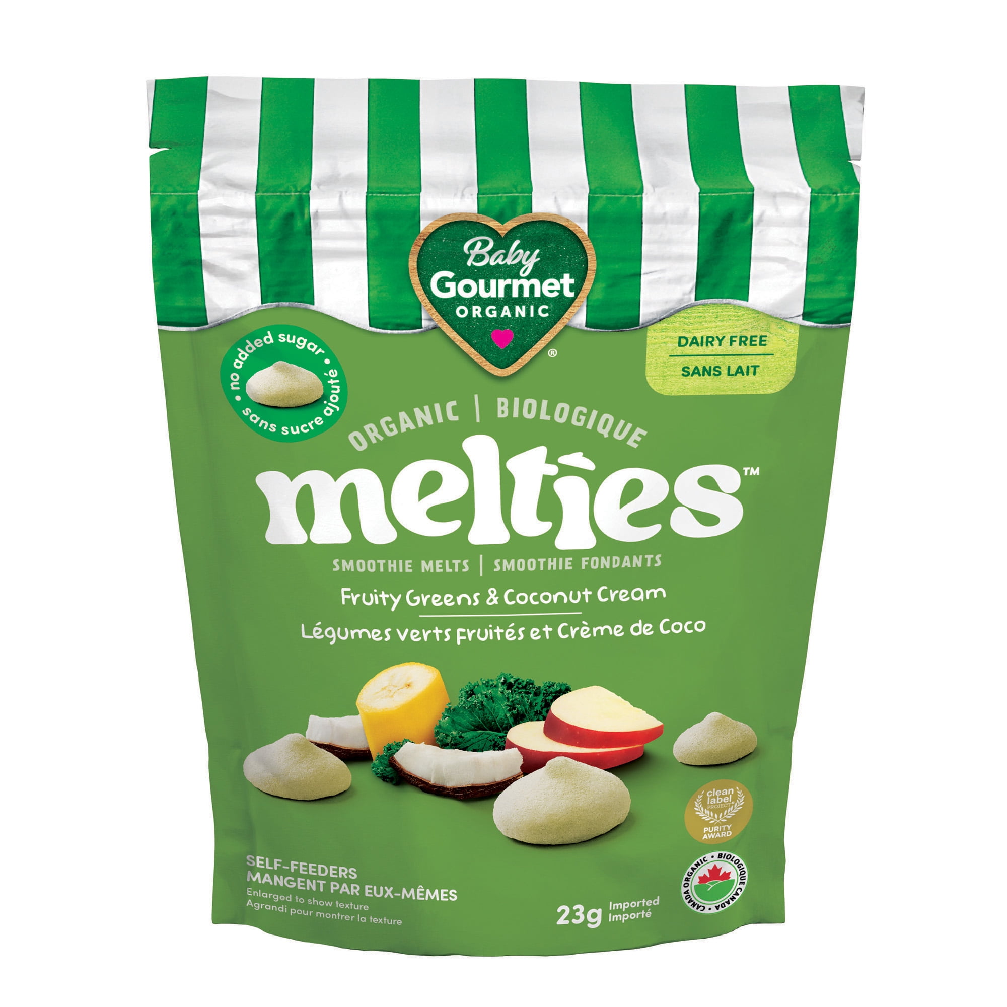 Fondants biologiques Melties™ légumes verts fruités et crème de noix de coco pour bébé de Baby Gourmet®
