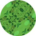 thumbnail image 1 of Ahgly Company Machine Washable Indoor Round Transitional Green Area Rugs, 4' Round, 1 of 7