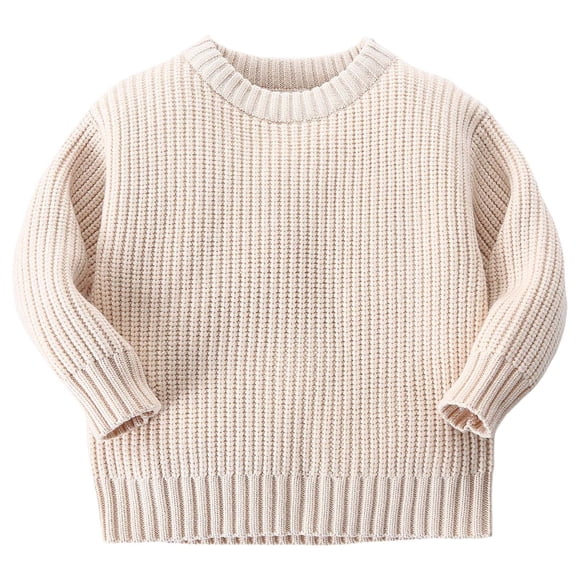 Splozh Toddler Crewneck Sweater Childrens Clothing Baby Sweater Boy Girl and Winter Loose Knitted Coat Khaki,4-5 Years
