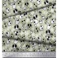 thumbnail image 3 of Soimoi Modal Satin Fabric Crossbone & Skull Halloween Printed Craft Fabric by The Yard 42 Inch Wide, 3 of 3