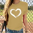 thumbnail image 2 of Babysbule Hauts pour Femmes en Liquidation Femmes Manches Courtes Col Rond Imprimé en Forme de Cœur Hauts Décontractés Blouse T-shirt, 2 of 7
