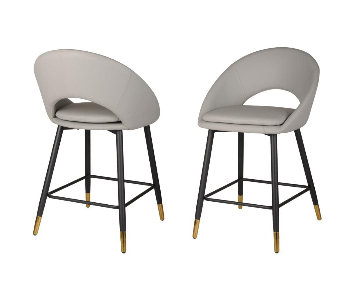 Tabouret de Bar Valentina, Ensemble de 2, Gris