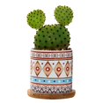thumbnail image 1 of Plant Pot Cylindrical Flowerpot 7.5x7.6cm Geometric Pattern Simple Black White Nordic Style Home Decor Ceramic Vase, 1 of 2
