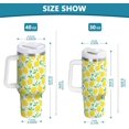thumbnail image 2 of Gobelet de 30 oz avec Poignée, Couvercle et Paille, Gobelet d'Eau Isolé, Tasse d'Eau en Acier Inoxydable, Tasse Bouteille Réutilisable, Compatible avec Porte-Gobelet, Citron Jaune, 2 of 6