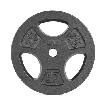 CAP Barbell Standard Cast Iron 1-inch Weight Lifting Grip Plate, 25 lb, Single, Black