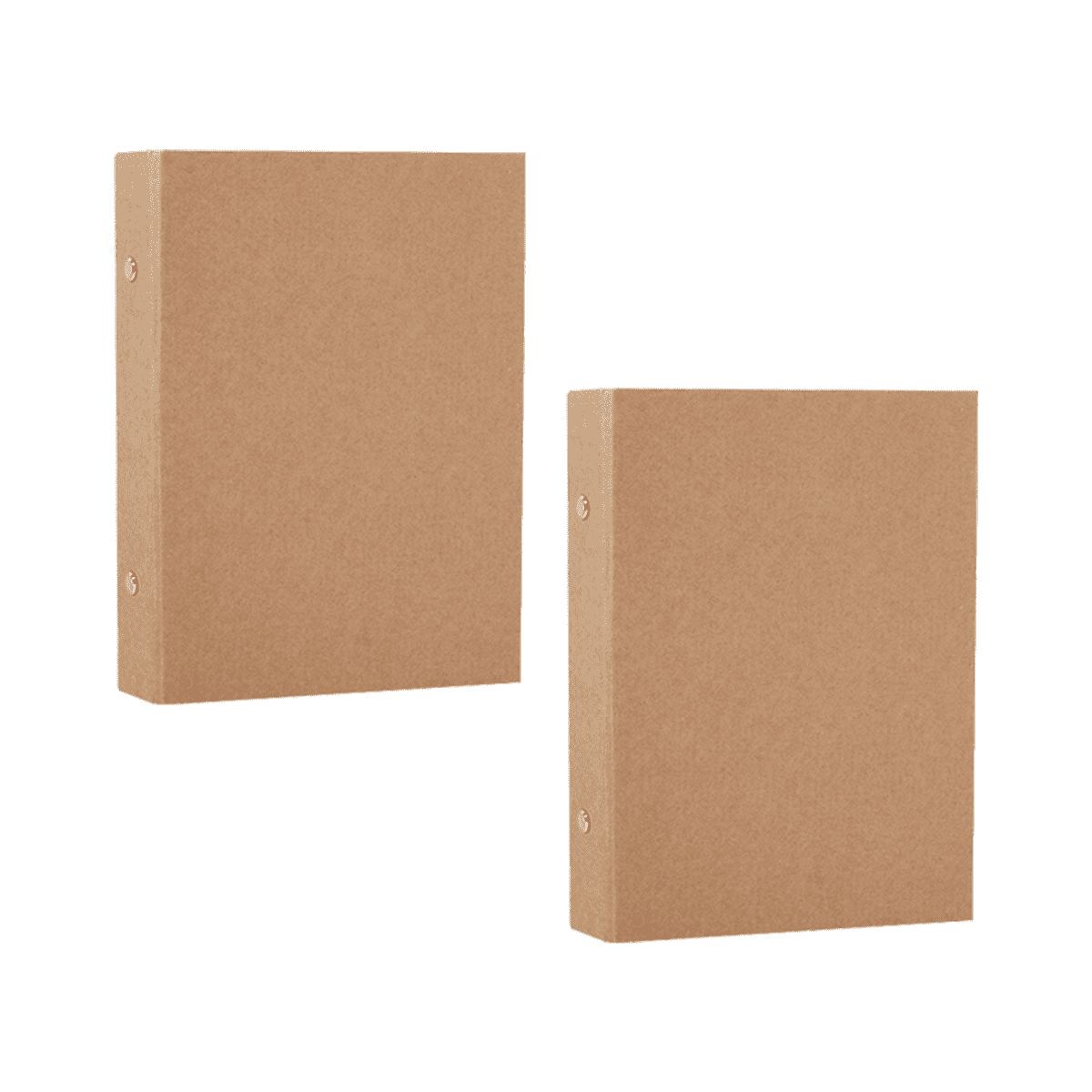 2Pcs A5 Refillable Ring Binder,A5 Kraft Paper Binder Tray with 2 Rings To Add Loose Sheets,A5 Kraft Paper Folders