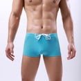thumbnail image 2 of Mens Low Waist Solid Color Striped Drawstring Hot Spring Quick Dry Swimming Briefs, 2 of 9