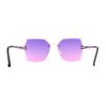 thumbnail image 2 of Womens Geometric Butterfly Rimless Oceanic Lens Chic Sunglasses Gold Purple Pink, 2 of 4
